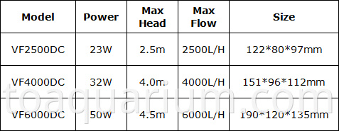 New Product VF6000DC Aquarium Pond Submersible Water Pump